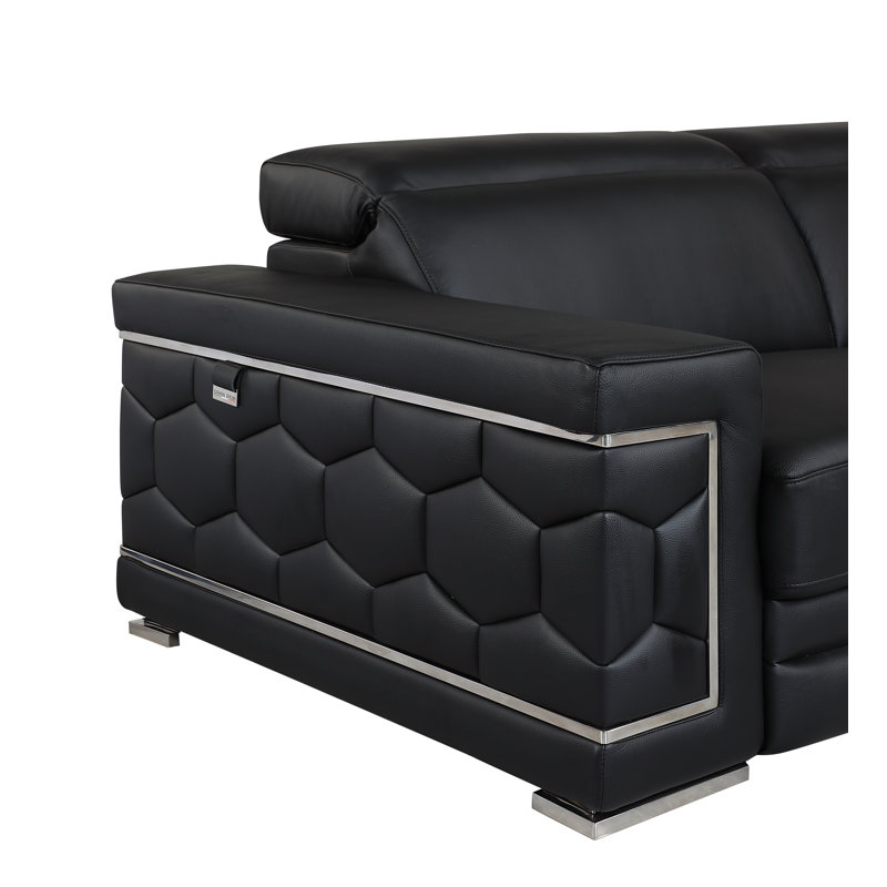 Orren Ellis Aiesrom 89" Genuine Top Grain Italian Leather Pillow Top